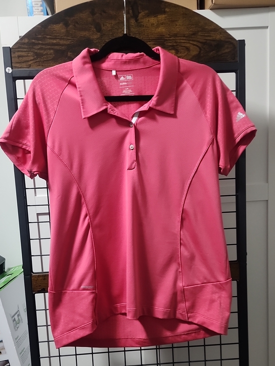 adidas Tops - adidas Pink Short-Sleeve Golf Performance Top